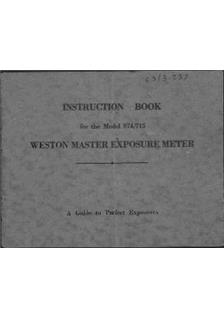 Weston Weston Master manual. Camera Instructions.
